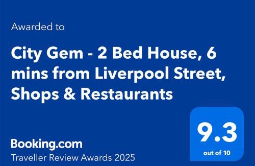 St. Dunstan's Casa | City Gem - 2 Bed House, 6 mins from Liverpool Street, Shops & Restaurants