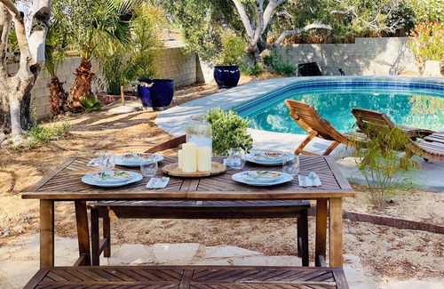 Twentynine Palms Casa | Cloud29 with huge POOL w/ SPA + FirePit + BBQ. Outdoor Dining + Pet Friendly!