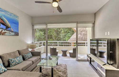 Akumal Apartamento | Condominio turístico costero con balcón, ¡a pie de la playa!