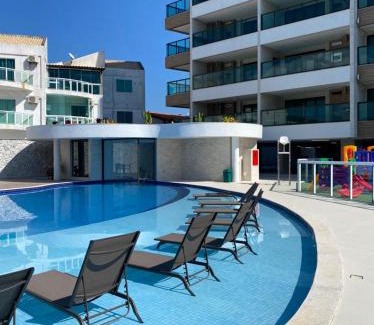 Taio Apartamento | Cobertura Pé na Areia com Piscina e Churrasqueira Privativas e Vista para o Mar a 50 m da Praia dos Anjos- SAUNA PISCINA ACADEMIA