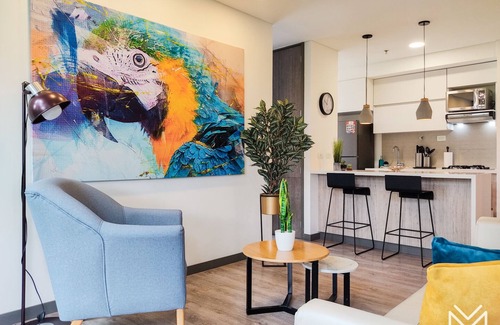 El Poblado Apartamento | Comfortable, Sparkling Clean Exclusive Suite.- Poblado Area-1AC
