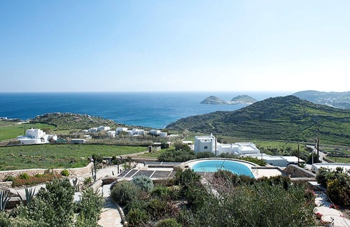Kalafatis Casa | Casa compleja, piscina, vista al mar cerca de la playa de Lia y Kalafati