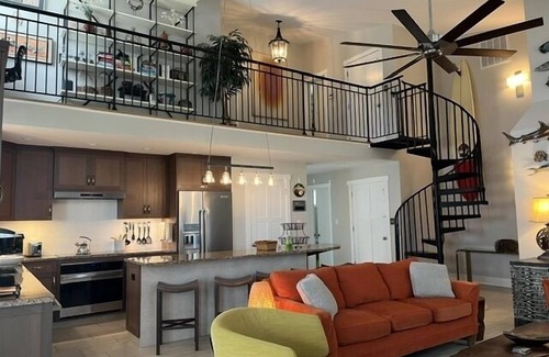 Sandbridge Casa | Contemporary home on canal w/elevator, dock, private washer/dryer, central AC