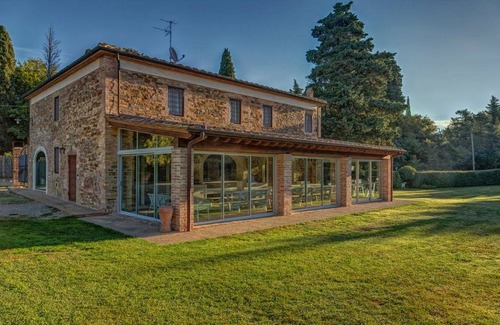 Montaione Villa | Apartamento en villa con WIFI, A/C, piscina, TV, veranda, vista panorámica, cerca de San Gimignano