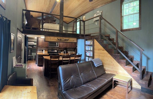 Lindale Cabaña | Coyote Creek Loft Cabin with Wood Burning Stove, Firepit, Private Outdoor Area