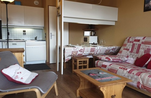 La Rosiere Apartamento | Apartamento cerca de las pistas con balcón, para 5 personas, La Rosière