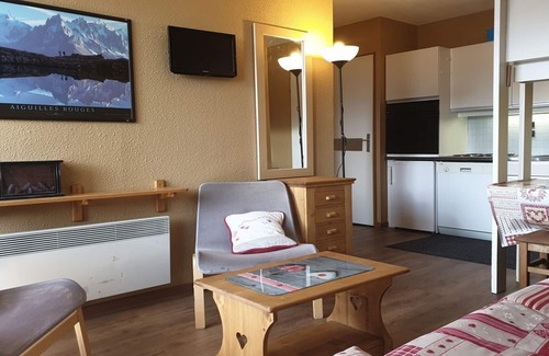 La Rosiere Apartamento | Apartamento cerca de las pistas con balcón, para 5 personas, La Rosière