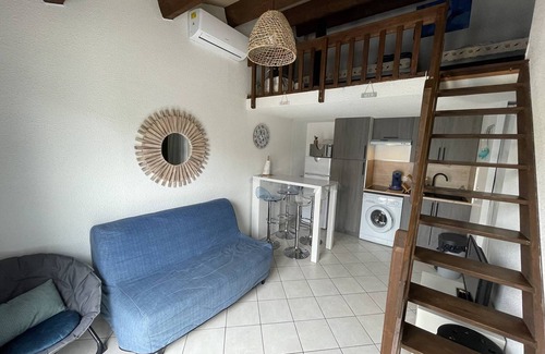 Saint-Cyprien Plage Villa | Casa adosada con altillo, 2 hab., 400m playa, aire acondicionado, terraza, mascotas bienvenidas
