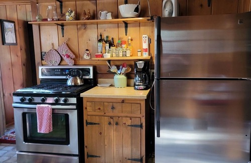 Big Bear City Cabina | Pet Friendly. Beautiful, cozy mid century log cabin. Mountain Views!