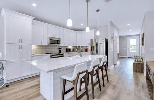 Frangista Beach Casa | Deja Blue: Private beach steps away, Golf cart, Heated pool, Bunk rooms