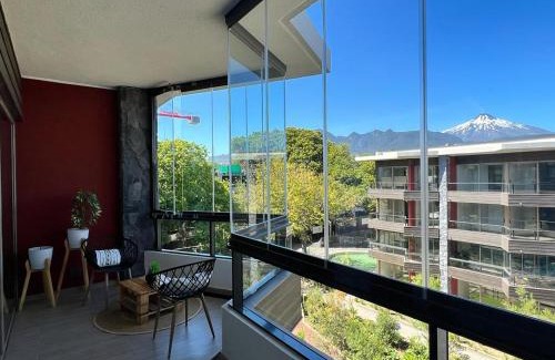 Pucon Apartamento | Departamento con terraza y vista al volcan