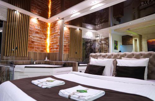 Cuprija Apartamento | Design Apartment GRAND SPA LUX 4 STAR "MALIBU" Completely PRIVATE Wellness & Spa FREE INCLUDED Jacuzzi & Salt Wall & Fire place & 3D Ceilings & Business WiFi & NETFLIX & LED Lights & Keyless code entry & FULL SMART APP & SECURE 2 Parking place