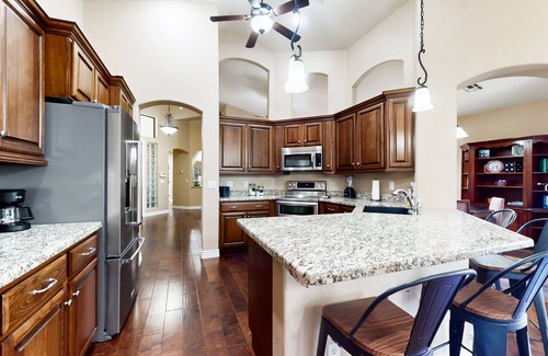 Litchfield Greens Casa | Dog-friendly house with firepit, game room, water view, fireplace-30 day stays
