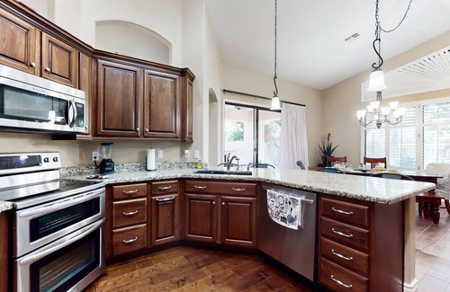 Litchfield Greens Casa | Dog-friendly house with firepit, game room, water view, fireplace-30 day stays
