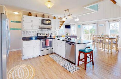 Buxton Casa | Dog-friendly home with private pool, firepit, fenced yard, covered patio, & deck