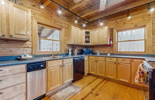 Tazewell Cabina | Dog-friendly lake home with private floating dock - jetted tub, firepit, & decks