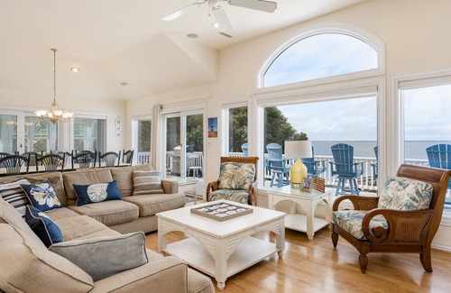 Monteray Shores Casa | Dog-friendly sound-front home with pool, fireplace, game room & washer/dryer