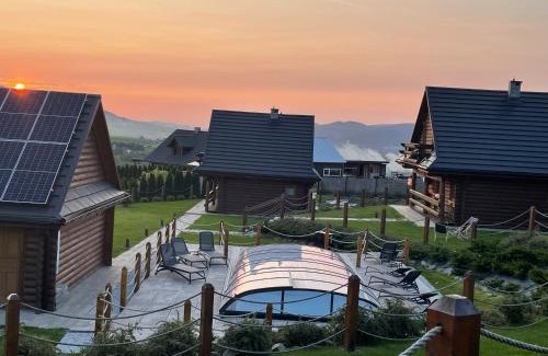 gmina Słopnice Chalet De Esquí | Domki Zagroda Domek z bala z basenem & sauna & balia z hydromasażem