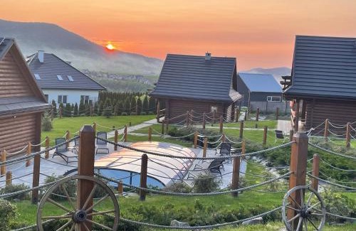 gmina Słopnice Chalet De Esquí | Domki Zagroda Domek z bala z basenem & sauna & balia z hydromasażem