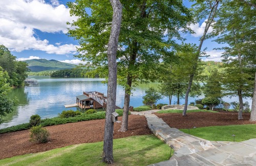 Nebo Casa | Easy Lakefront Access w/Dock, Firepit, & Mtn Views for Family Fun!