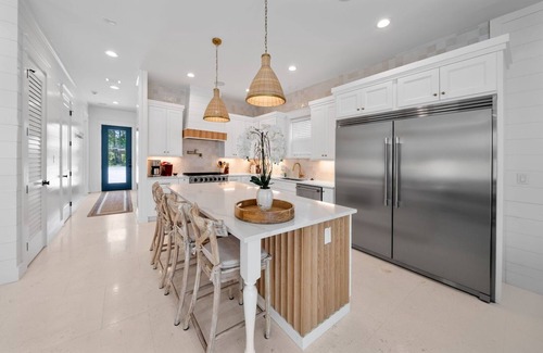 Village of Sugar Beach Casa | Elegant 6BR Seagrove Beach House w/ Heated Pool, Bikes & Golf Cart Included