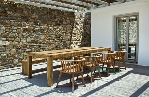 Tourlos Villa | Elegant Mykonos Villa | Villa Rowena | 4 Bedrooms | Breathtaking Sea Views | Spacious Furnished Sun Terrace | Private Outdoor Hot Tub | BBQ Facilities | Shaded Outdoor Dining Area | Agia Sofia, Tourlos