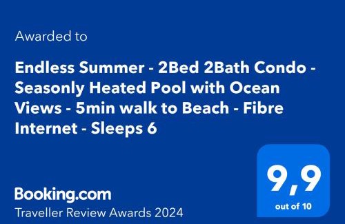 El Tezal Apartamento | Endless Summer - 2Bed 2Bath Condo - Seasonly Heated Pool with Ocean Views - 5min walk to Beach - Fibre Internet - Sleeps 6