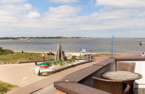Wittduen Apartamento | Disfrute de la vista al mar en los bancos de arena y el mar de wadden, los barcos y la playa, cerca de