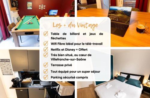 Villefranche-sur-Saone Apartamento | Escapade Vintage avec Jeux, Billard et Fléchettes Détente Assurée !