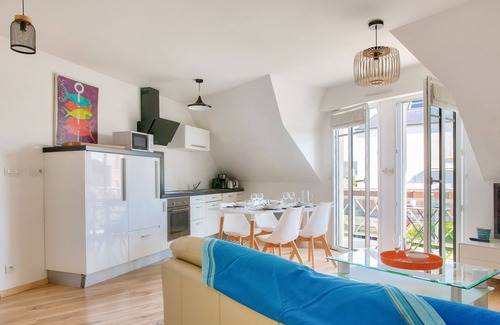 Fouesnant Apartamento | Cerca de la playa, apartamento para 4 con balcón