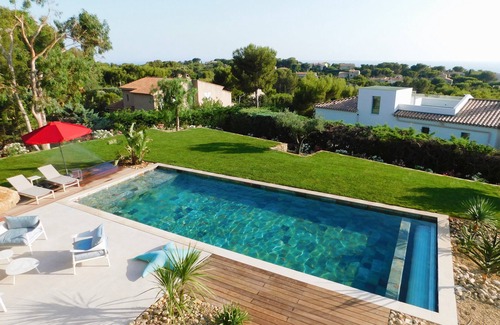 Saint-Cyr-sur-Mer Villa | Casa excepcional, magníficas vistas al mar y piscina privada.