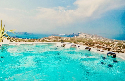 Pyrgos Villa | Vistas de Villa Filon, Ultimate Sunset sin multitudes