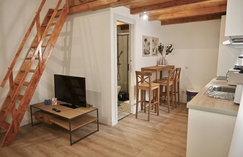 San Diego Apartamento | Exquisito Estudio con Cama en Mezanine y Encantador Patio Compartido MPE35B