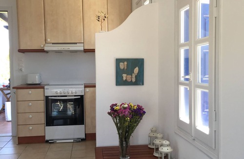 Naxos Casa | Votsalo casa familiar con 2 b / r, jardín privado, junto a la playa