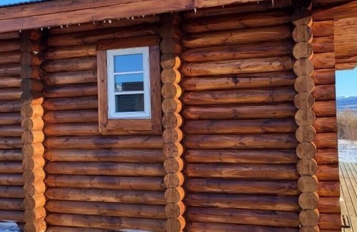 Akrahreppur Cabina | Family Log House in the rural North Iceland. Brand new with a stunning view.