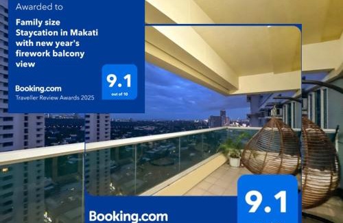 Legazpi Village Apartamento | Family size Staycation in Makati with new year's firework balcony view