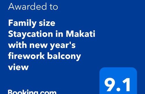 Legazpi Village Apartamento | Family size Staycation in Makati with new year's firework balcony view