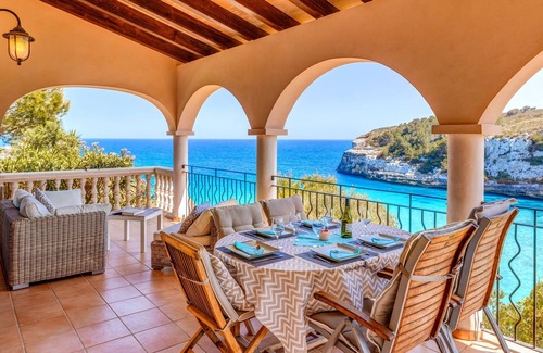 Cala Anguila-Cala Mendia Casa | Fantástica villa "Calima" con vistas al mar, logia, aire acondicionado y Wi-Fi