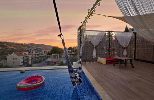 Faraya Chalet De Esquí | FARAYA private rooftop pool with panoramic mountain view with 2-bedroom chalet
