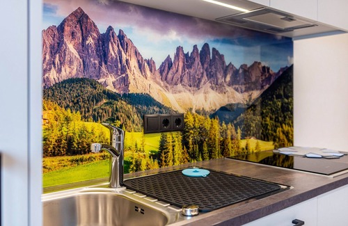 Funes Otro | Granja 'Enzian' con vistas a la montaña, terraza comunitaria y Wi-Fi