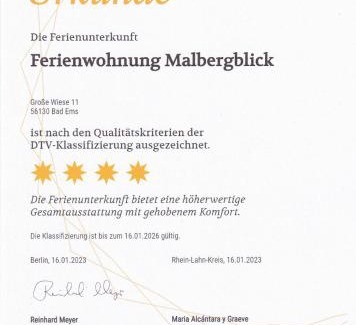 Bad Ems Apartamento | Ferienwohnung Malbergblick klassifiziert mit 4 DTV-Sternen