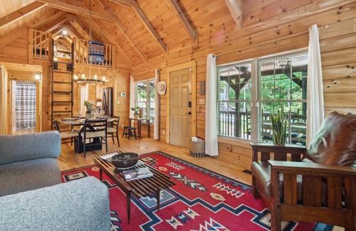 Rutherfordton Casa | Fire Pit and BBQ Lake Lure Cabin with Outdoor Oasis!