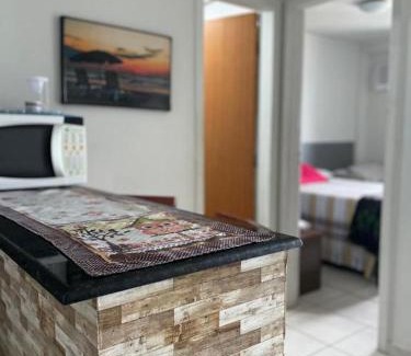 Praia de Itaparica Apartamento | Flat Frente Mar com Varanda