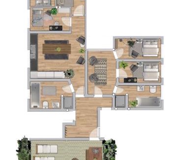 Trudering-Riem Apartamento | Flatista Homes - Penthouse with Rooftop Gym