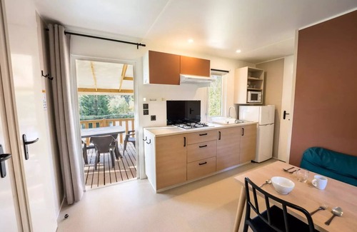 Granges-Aumontzey Casa | Flower Camping LA STENIOLE **** - Mobile home Great Comfort pond view - 2 bedrooms 4 people