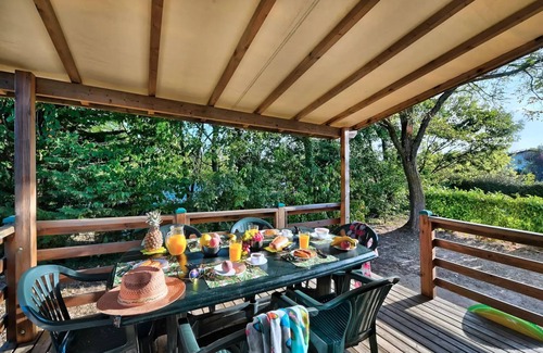 Anneyron Casa | Flower Camping La Chataigneraie **** - Mobil home Comfort 29 m2 (2 bedrooms) + covered terrace + TV 6 persons