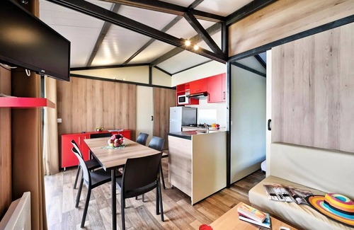 Anneyron Chalet De Esquí | Flower Camping La Chataigneraie **** - Chalet Comfort 35m2 (3 bedrooms) + covered terrace + TV 6 persons