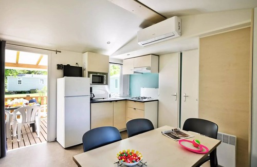 Hauterives Casa | Flower Camping Le Château *** - Mobile home Comfort 29m2 3 bedrooms + covered terrace + air conditioning + TV 6 persons