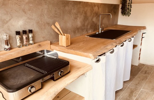 Varades Cabaña | Gîte 3 Ears "A Brin de Loire" 5 personas, vista a la terraza Loire