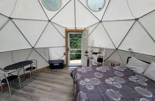 Purlear Otro | Geodome on Creek, Great Getaway, WIFI & Hot Shower near Boone, NC